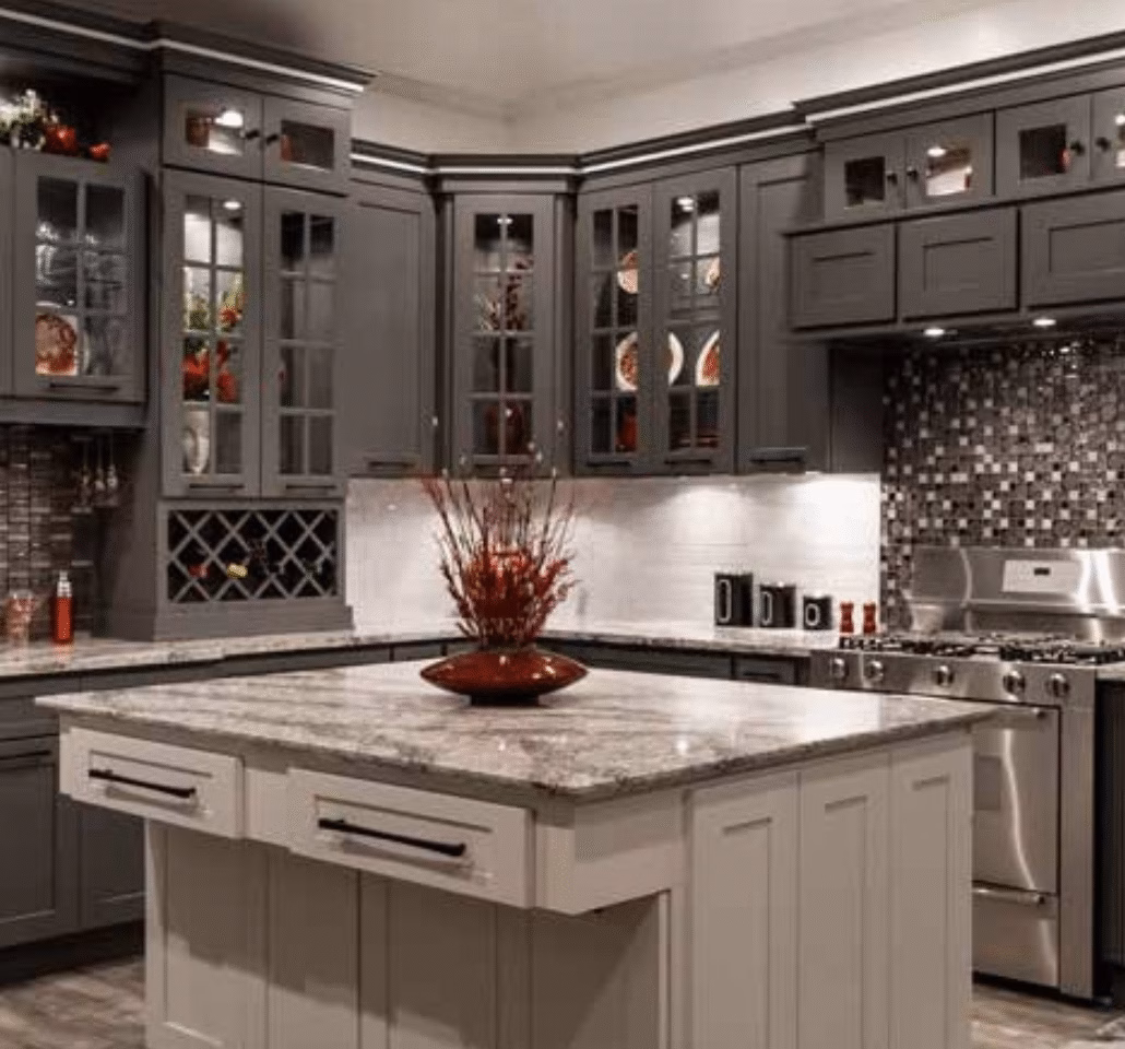 Platinum Shaker Nuvelle Cabinets